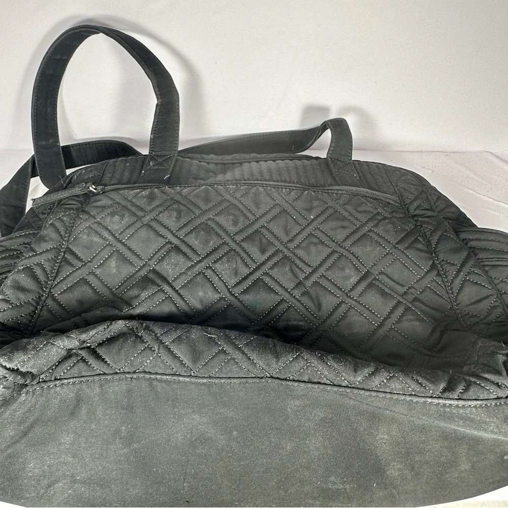 Vera Bradley Stroll Around Baby Diaper Bag | Black | Quilted Tote Handbag Travel